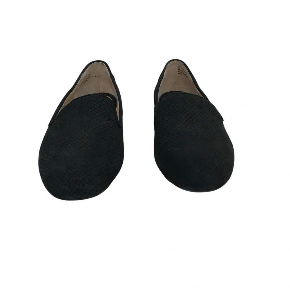 Kelly & Katie Peyton Black Snake Print Round Toe Loafers Womens Size 8 Leather - Picture 3 of 7